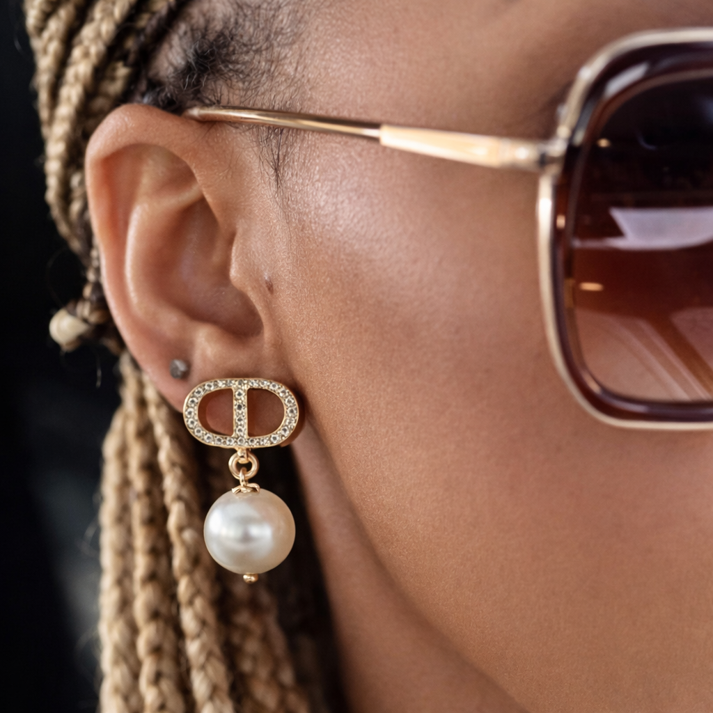 Celeste Pearl Drop Studs