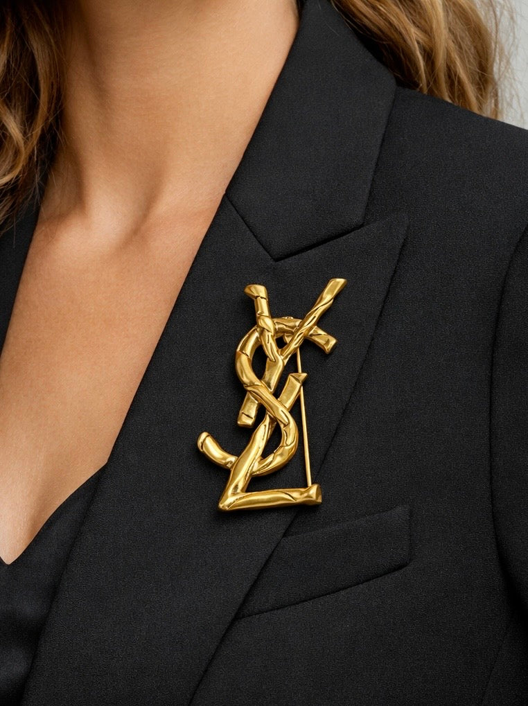 YSL Brooch - Gold Finish