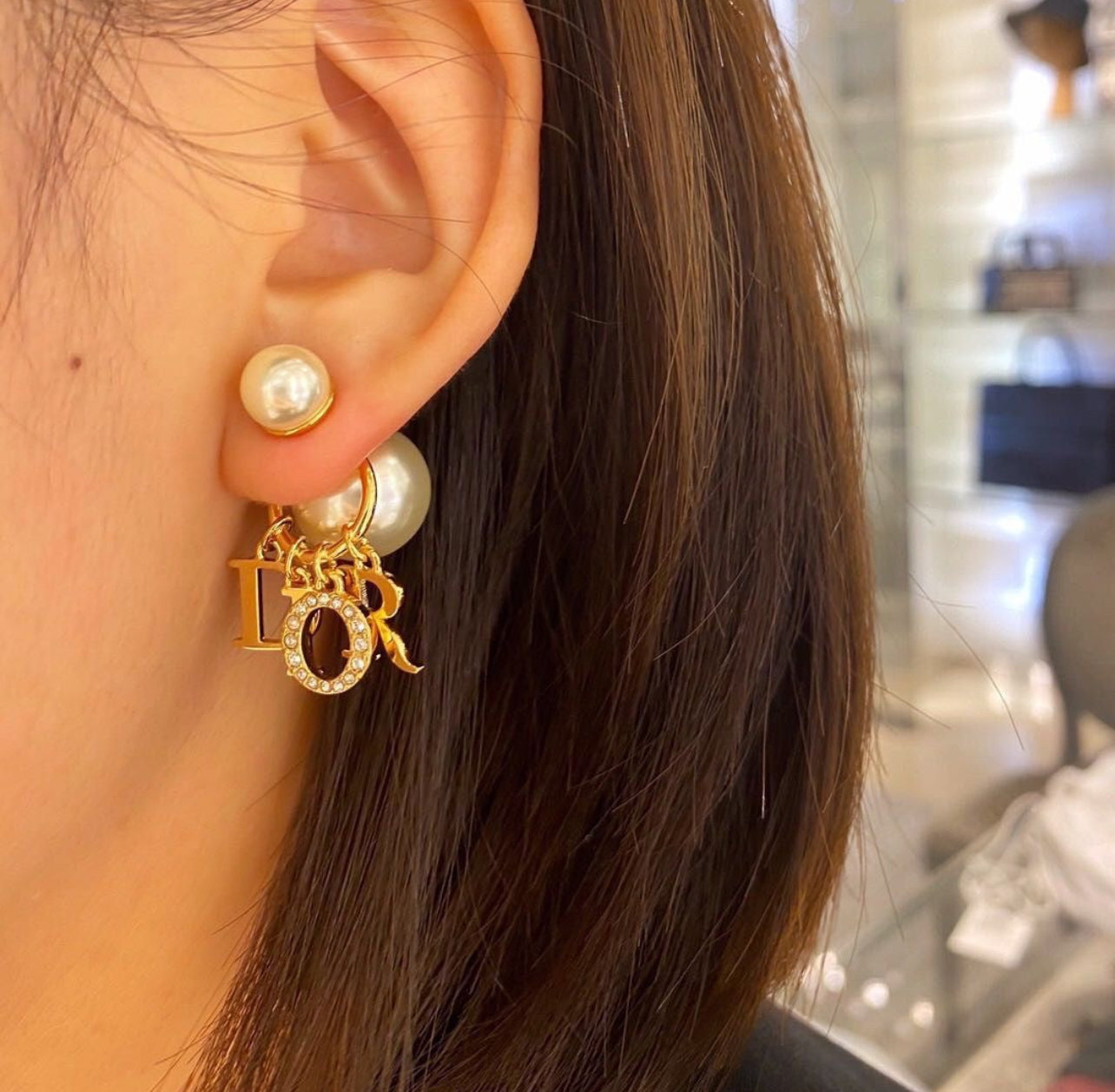 D Dangly Pearl Studs (Pre Order)