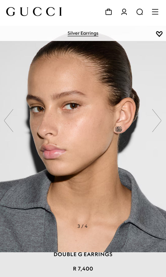 Silver GG Rope Stud Earrings