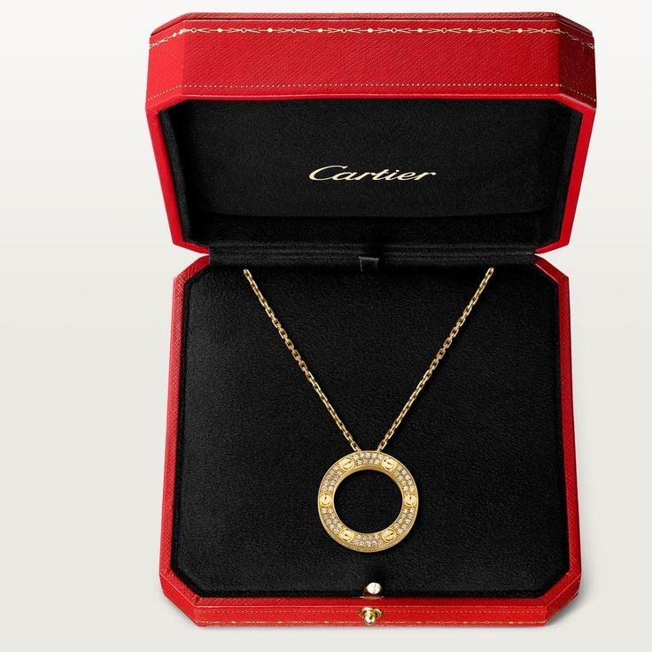 Love Necklace Gold with Stones (Pre Order)