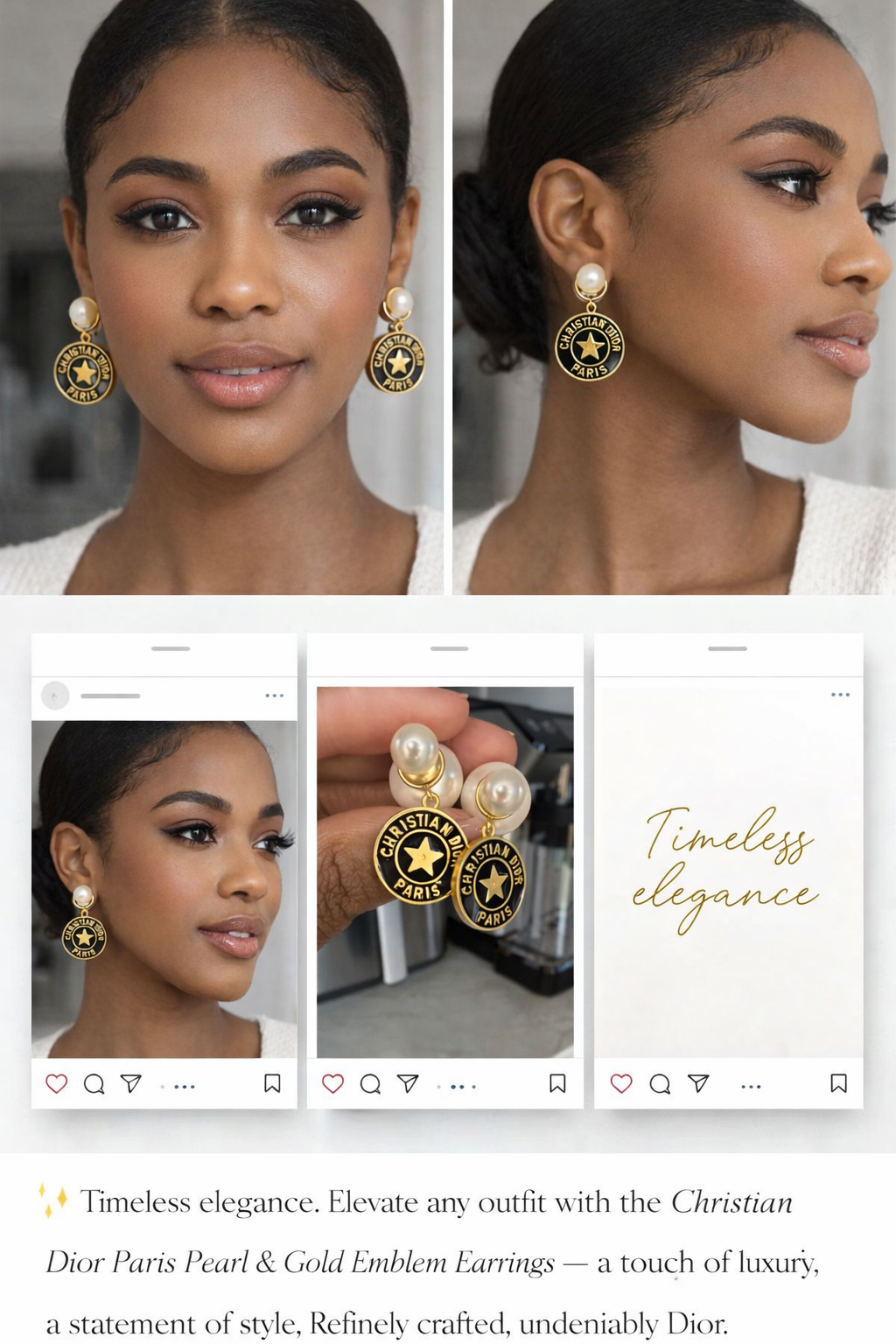 Pearl Medallion Statement Earrings