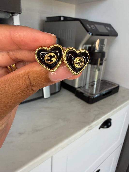 GG Heart shaped studs