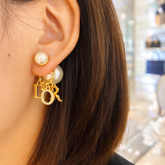 D Dangly Pearl Studs (Pre Order)