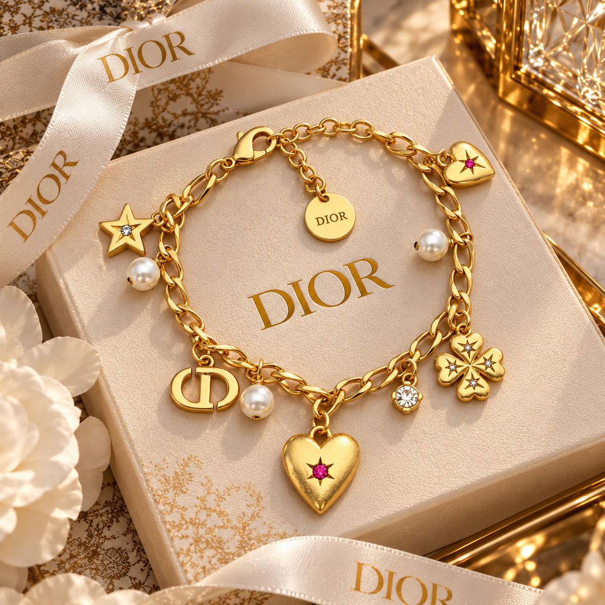 Chunky Charm Bracelet Gold (Pre Order)