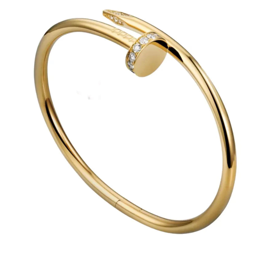 Gold Nail Bracelet with Stones