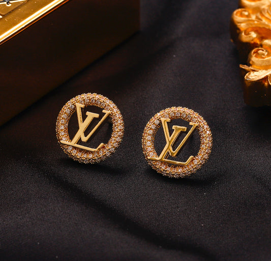 LV Cubic Studs With Stones