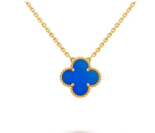 Single Clover Necklace Blue High Quality