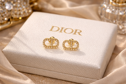 CD Pearl Halo Stud Earrings