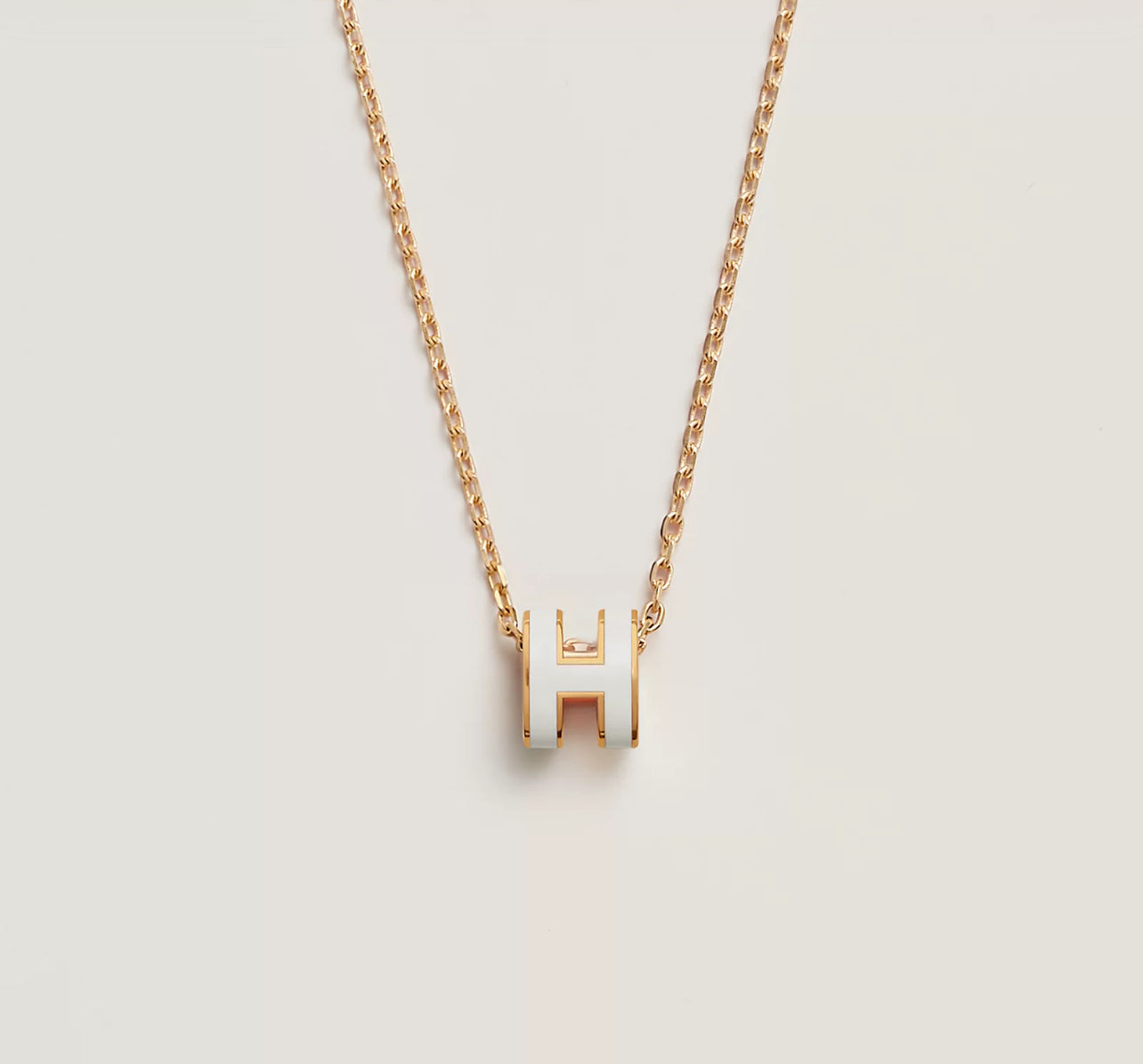 H Necklace White