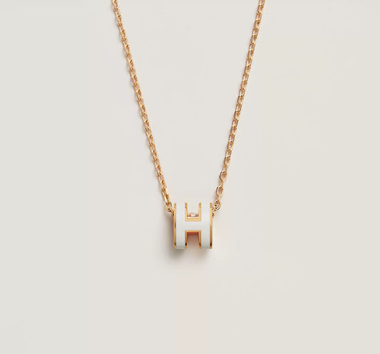 H Necklace White