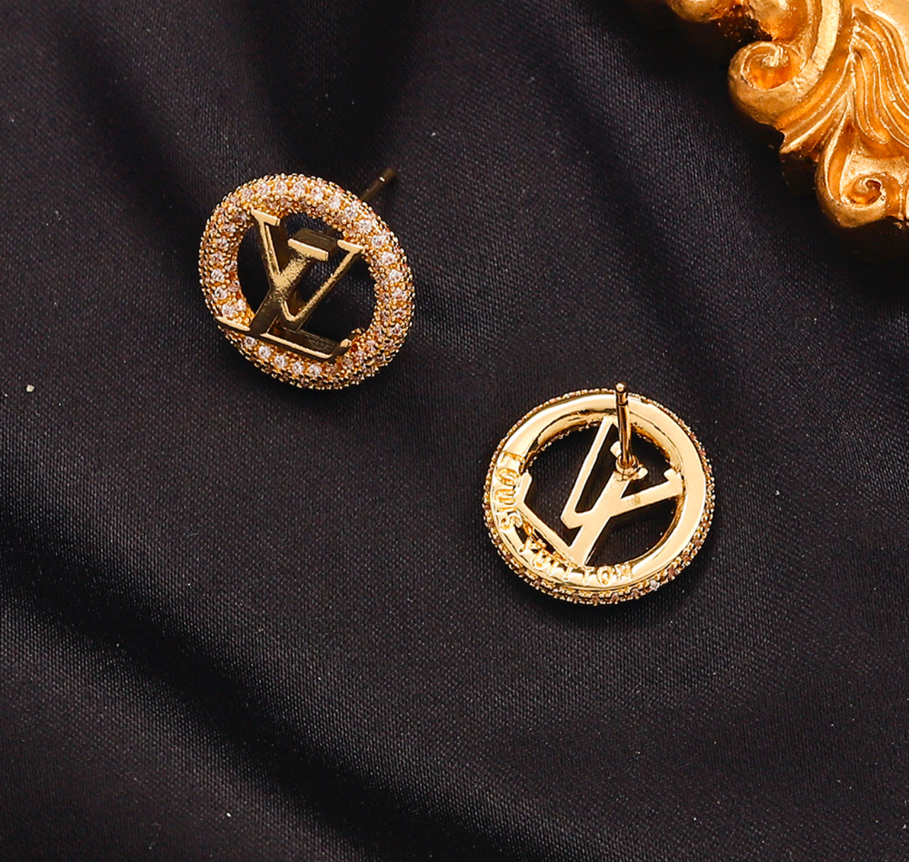 LV Cubic Studs With Stones