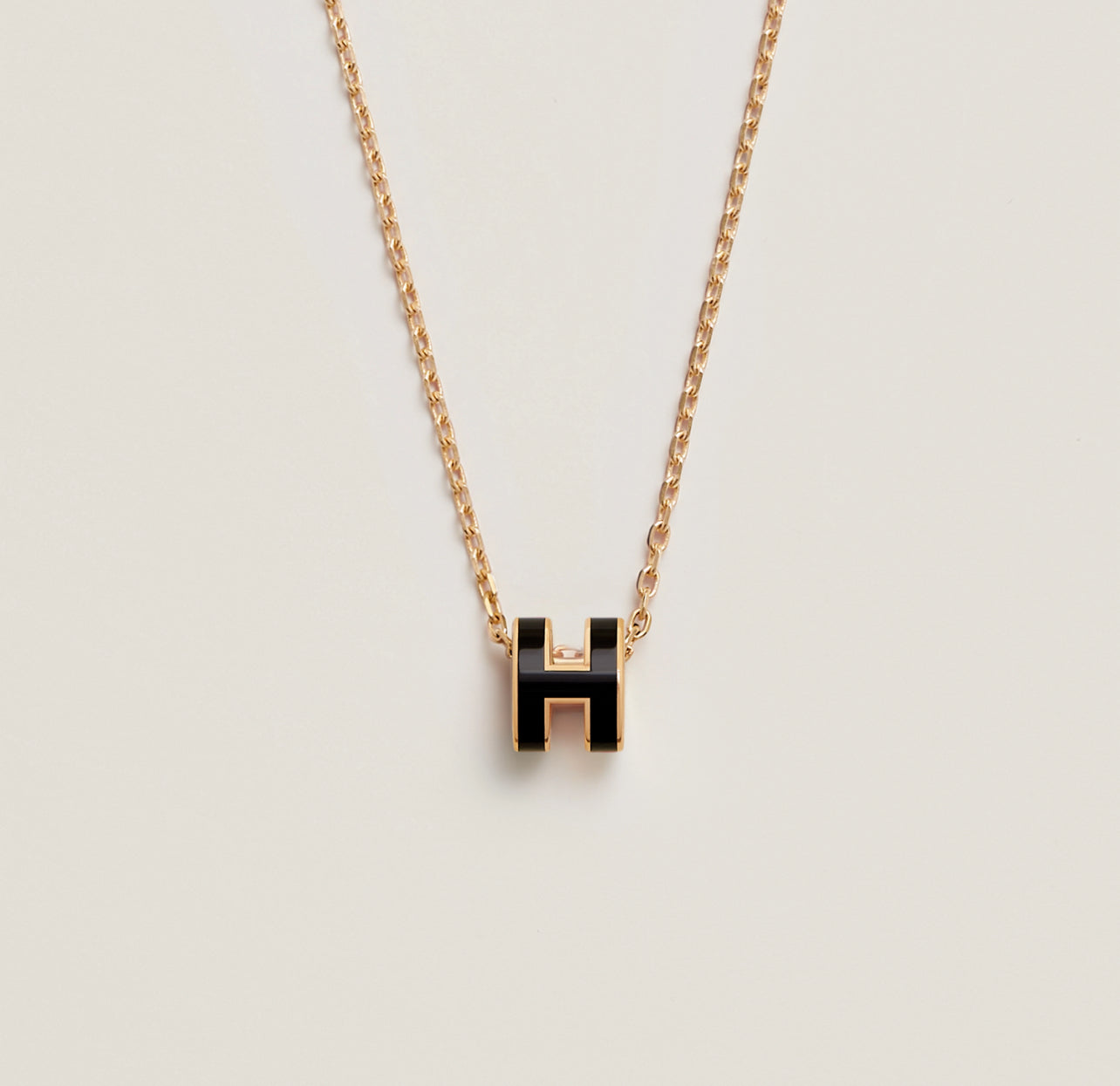 H Necklace Black