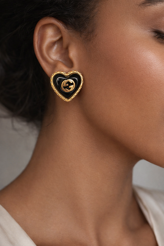 GG Heart shaped studs