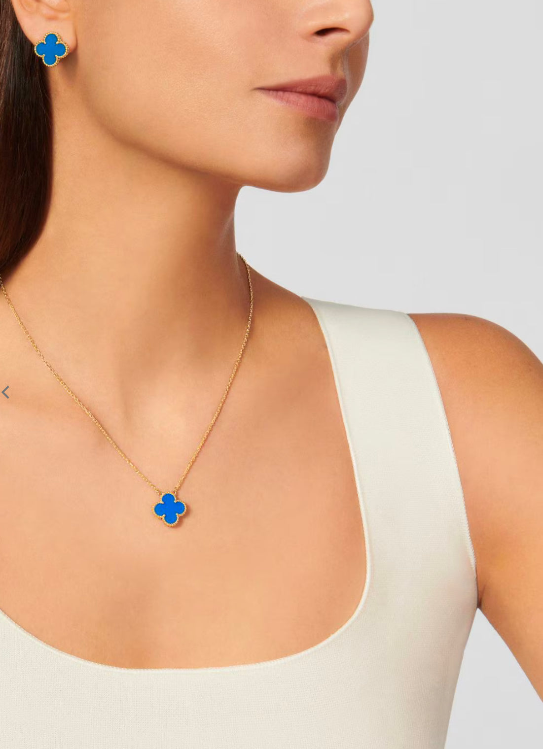 Single Clover Necklace Blue High Quality