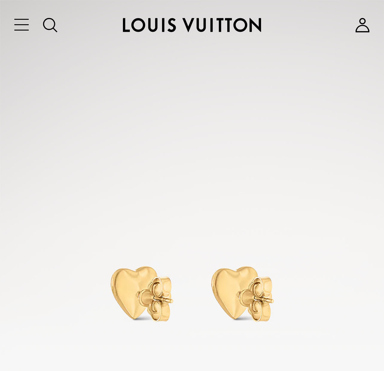 NEW LV Gold Heart Studs