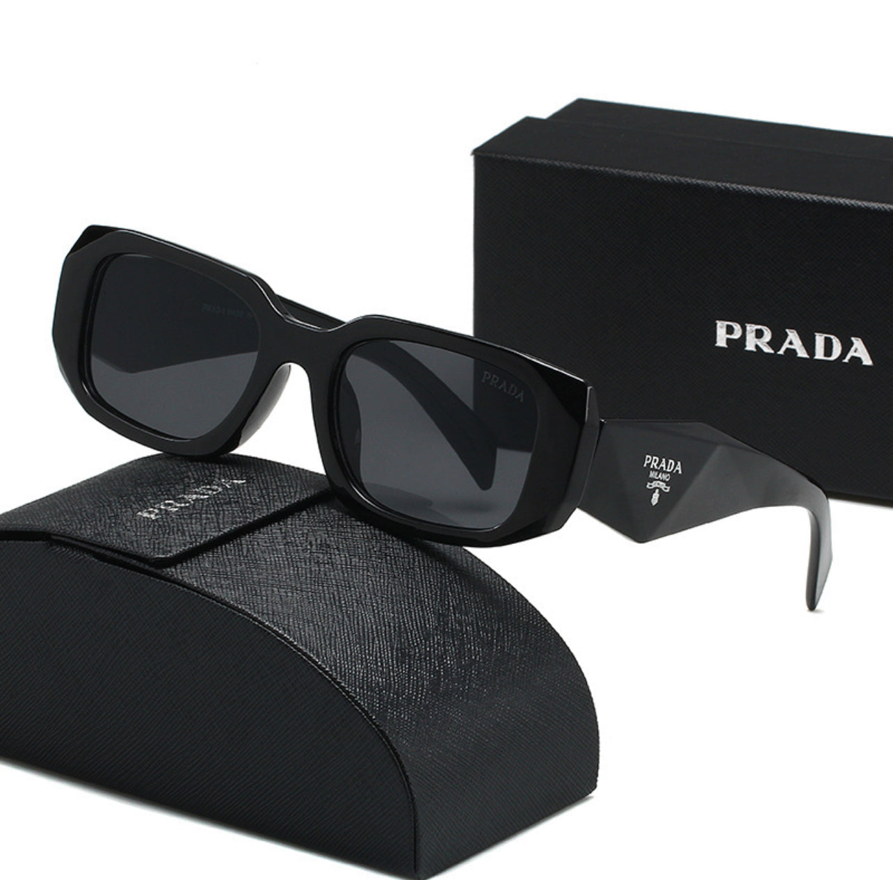 Prada with glass case