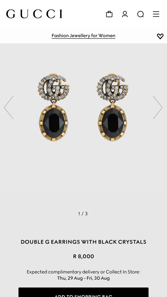 Noir GG Earrings