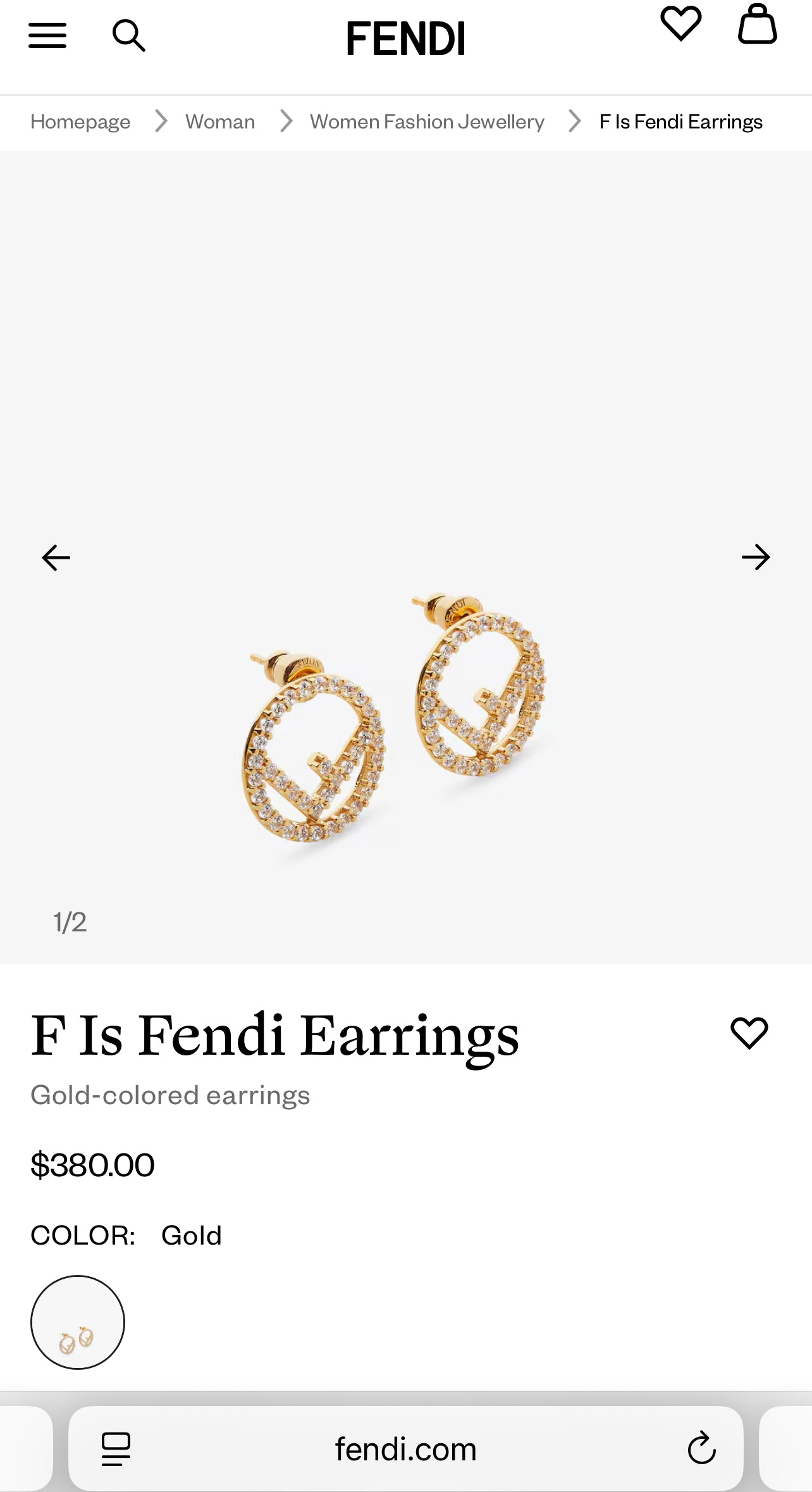 F Gold studs with stones