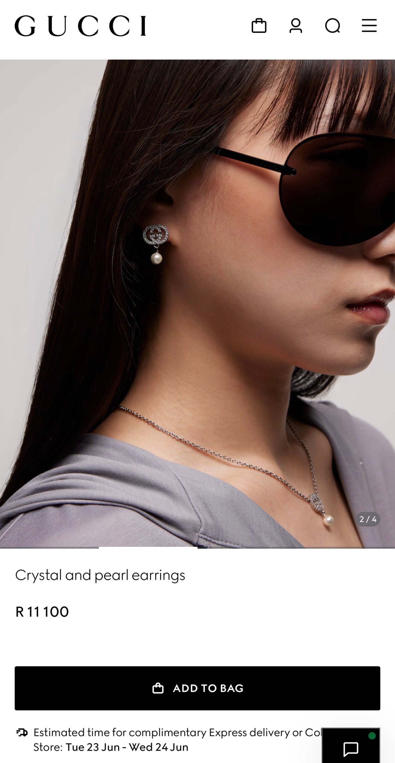 NEW GG Crystal & Pearl Earrings (Pre Order)