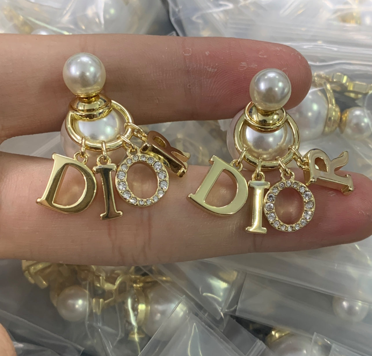 Dangly Pearl Studs