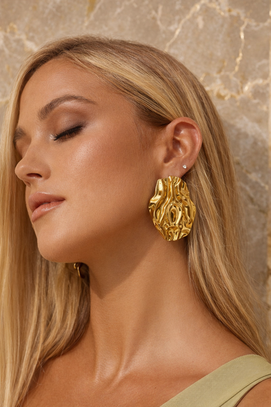 Molten Gold Sculpted Studs