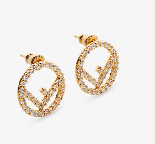 F Gold studs with stones