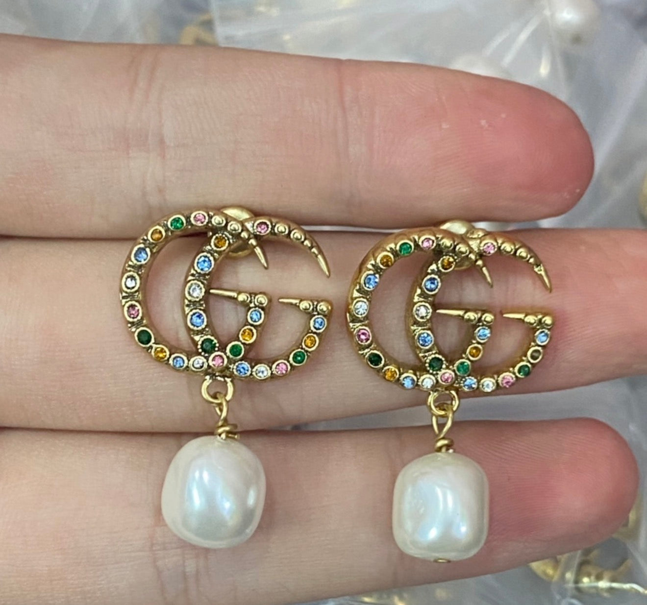 NEW GG Dangly pearls