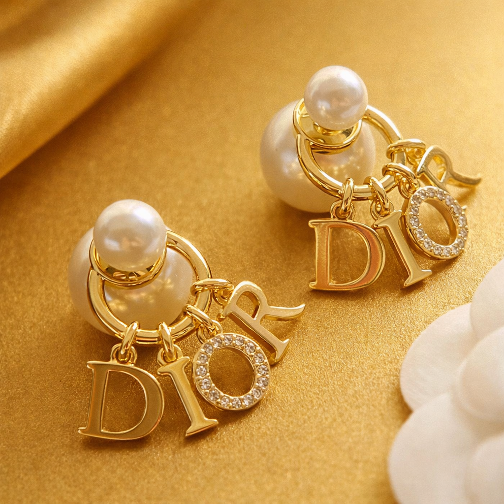 D Dangly Pearl Studs (Pre Order)