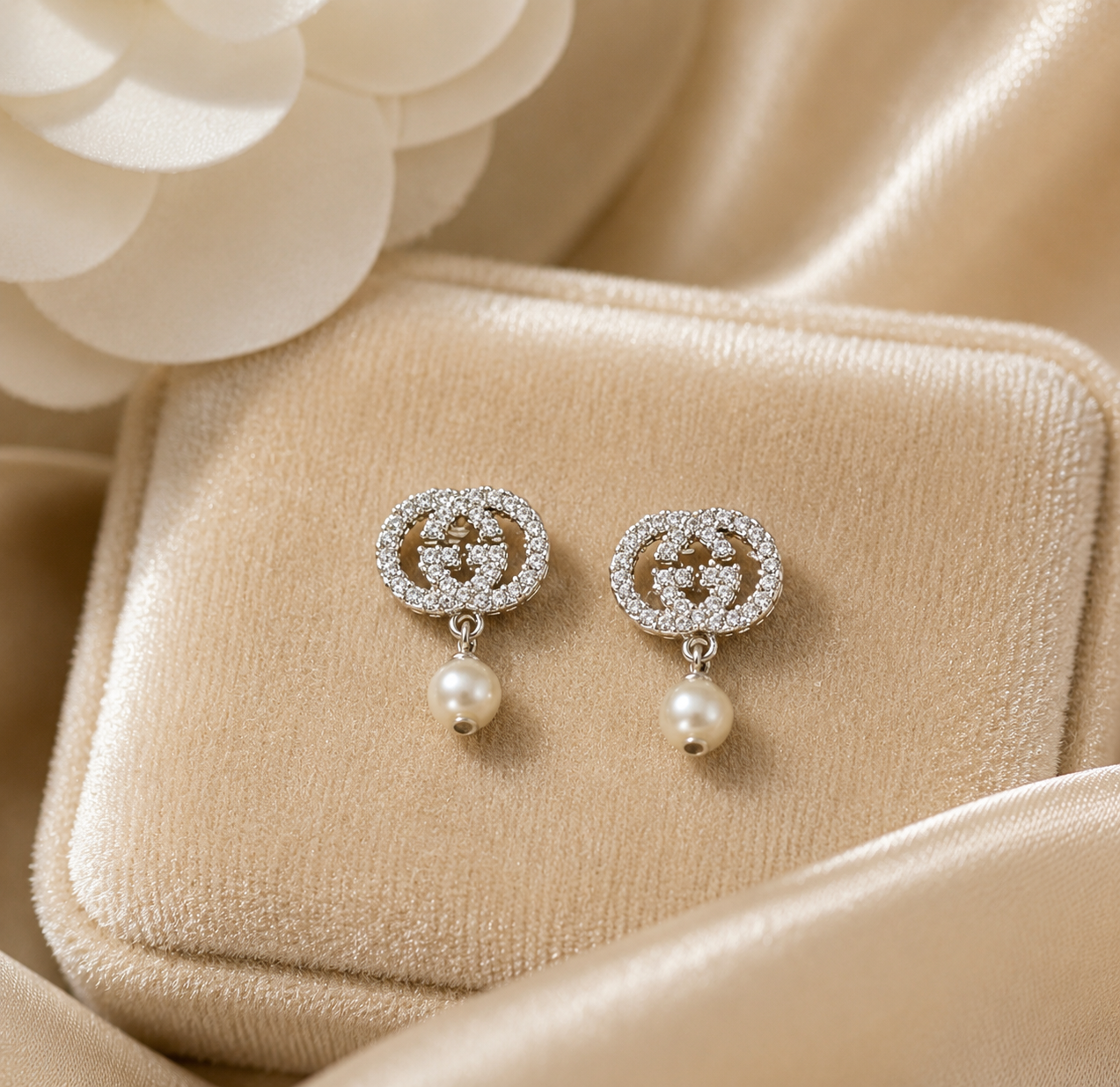 NEW GG Crystal & Pearl Earrings (Pre Order)