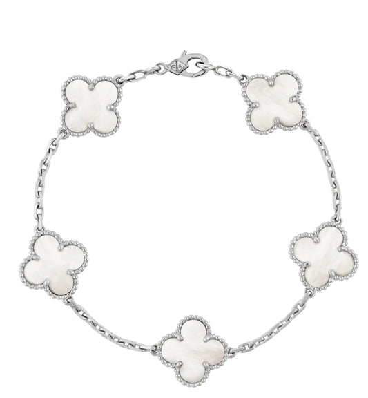 High Quality Clover Bracelet in white gold