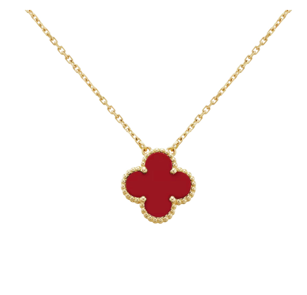 Single Clover Necklace Red High Quality