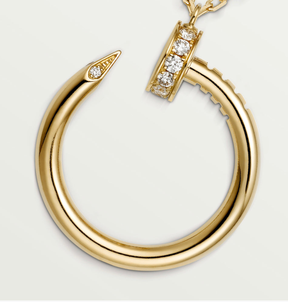 Cartier Juste Un Clou 18K Yellow Gold Necklace Small Model with Diamonds |  Design Your Own Real 18K Gold and GIA Diamond Luxury Brand Jewelry Custom  Made